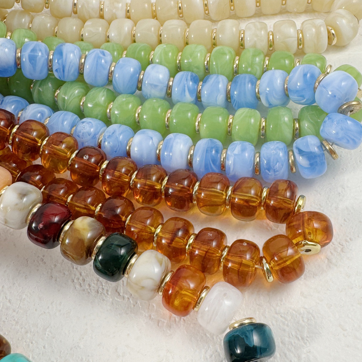 Women's Unique Geometric Flat Round Bead Splicing Necklace